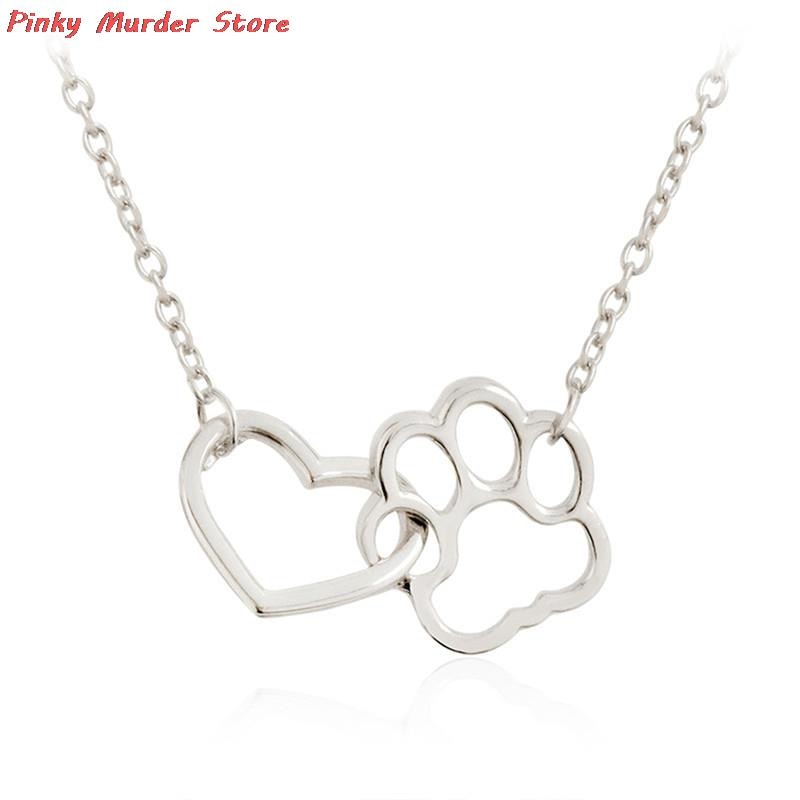 Women Chokers Necklace Tassut Cat And Dog Paw Print Animal Jewelry Pendant Cute Delicate Statement Necklaces As a Special Gift