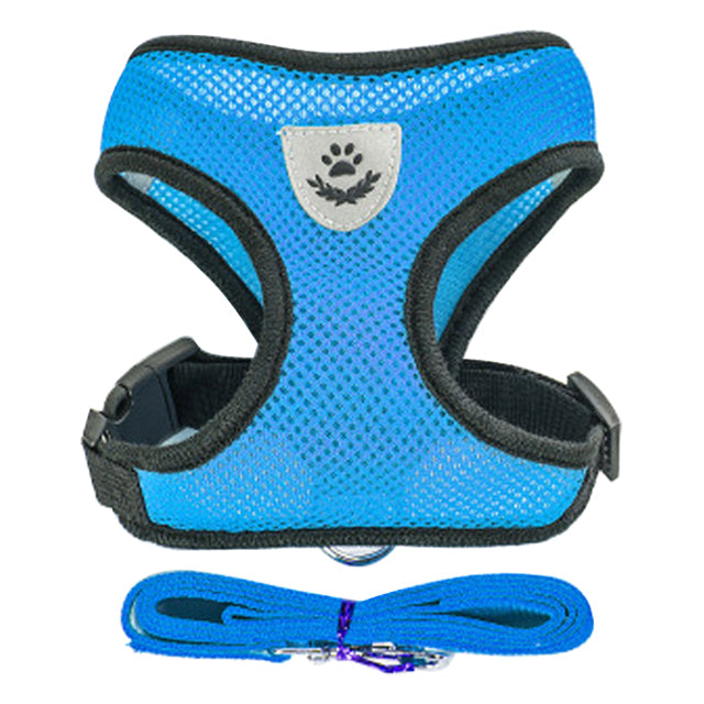 Cat Dog Harness Adjustable Vest Walking Lead Leash For Puppy Dogs Collar Polyester Mesh Harness For Small Medium Dog Cat Pet